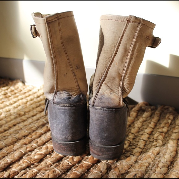 Frye two tone leather motorcycle boot - Picture 4 of 7